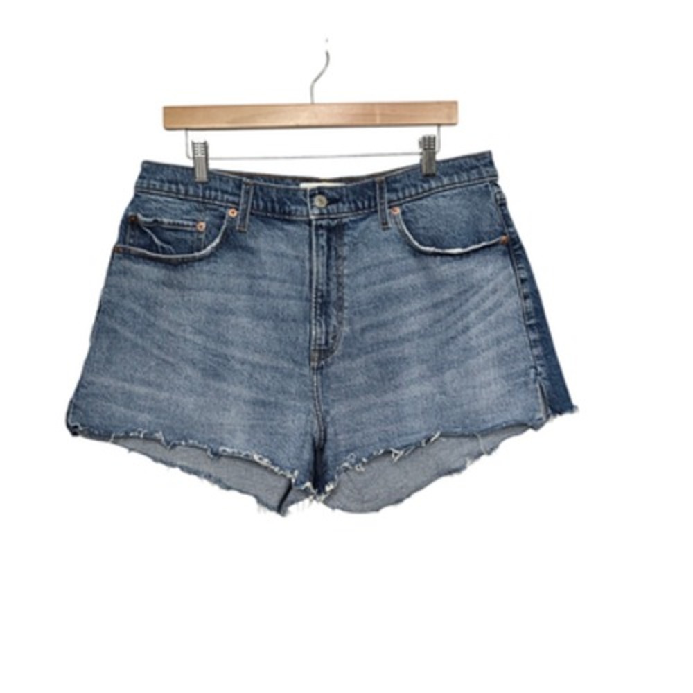 Abercrombie & Fitch High Waist Denim Cutoff Shorts - Blue